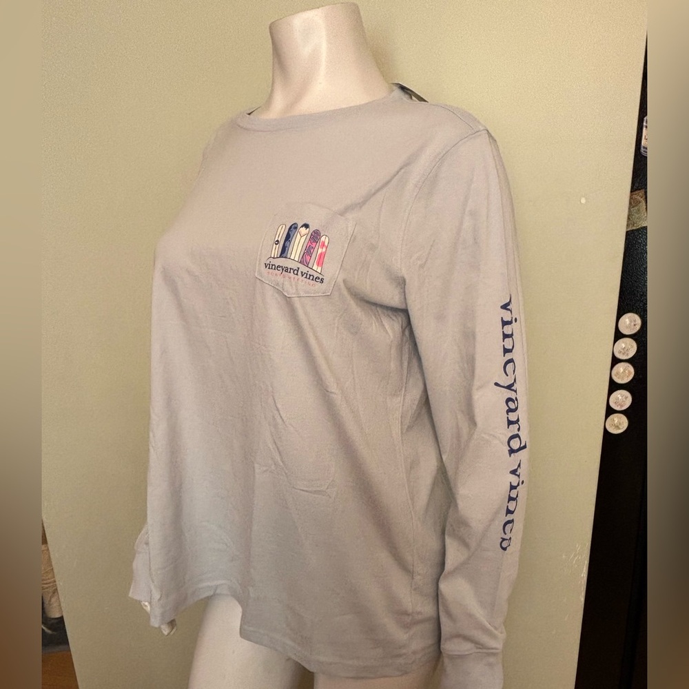 NWT Vineyard Vines Women's Soft Blue Long Sleeve snowboarding Tee